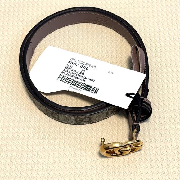 NWT GUCCI GG Supreme Monogram Calfskin Leather Canvas Belt - Picture 9 of 9